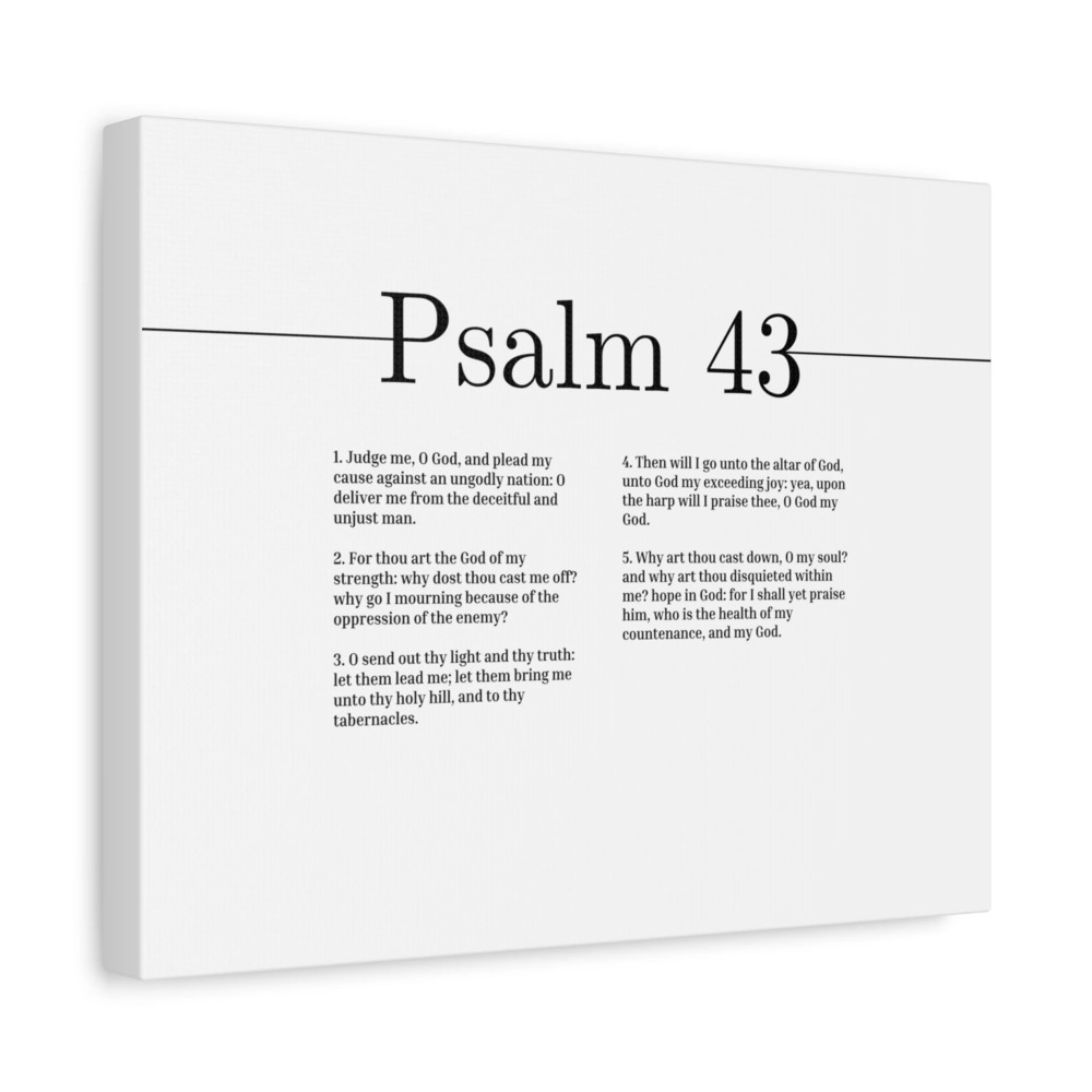 Scripture Canvas Judge Me, O God Psalm 43 Christian Wall Art Bible Verse Print